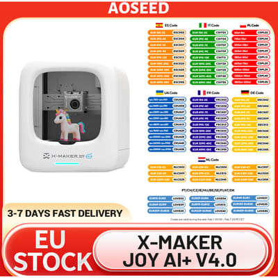 AOSEED X-MAKER JOY AI+ V4.0 3D-printer voor kinderen, 300 mm/s afdruksnelheid, 120x120x120 mm bouwvolume, 260 ℃   Mondstuktemperatuur, Wi-Fi en app-bediening, volledig gesloten, moeiteloos en