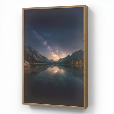 Wandlamp 70x100 cm - Oplaadbaar - Kristalhelder meer - Bergen - Bergen - Wandlampen binnen woonkamer - Slaapkamer lamp - Decoratieve nachtlamp - Vloerlamp draadloos
