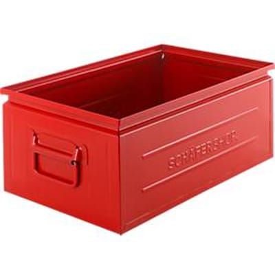 Schäfer Shop Select stapelbak, 29,5 l, 50 kg, L 527 x B 308 x H 200 mm, staal, RAL 3000 (vuurrood)