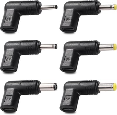 USB C naar DC 12V Adapter - Type C Vrouwelijk naar DC 5.5x2.5 mm Mannelijk - 90 Graden Gehoekt - Voor Routers en Bewakingsapparatuur