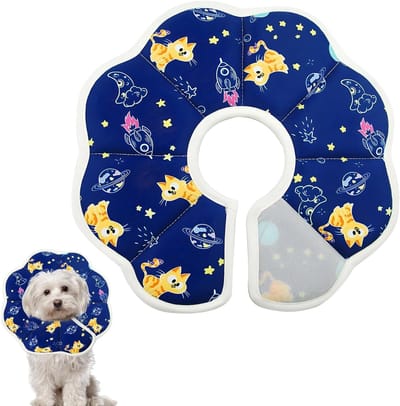 Halsband voor honden en katten, verstelbare en comfortabele halsband voor kleine honden en volwassen katten, voorkomt lekkage en stoort niet bij eten en drinken