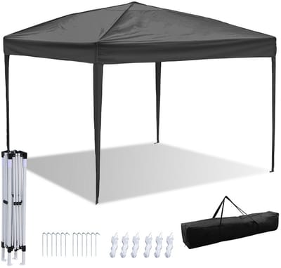3x3 m Partytent Opvouwbaar Paviljoen Vouwtent Met Draagtas grijs