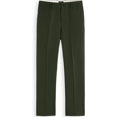 Scotch & Soda Relaxed Straight Fit Wool-blend Chino Heritage Green Maat: W34L32 | Tailored Broeken Outlet | Heren | Groen