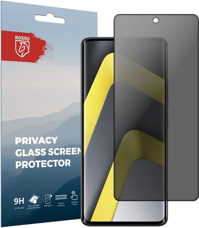 Rosso Privacy Screen Protector Geschikt voor Xiaomi Poco M8 Pro - 9H Gehard Glas - Case Friendly Tempered Glass - Eenvoudige Installatie
