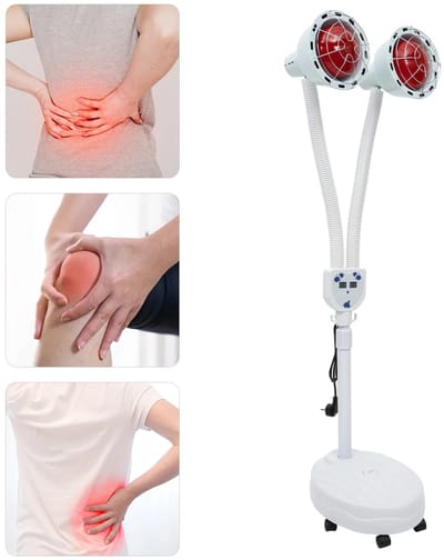 Infraroodlamp - Warmtelamp - Infraroodtherapie - Voor Gewrichten - Voor Spieren - Fibromyalgie - Red Light Therapy - 2 Koppen - Instelbare Temperatuur