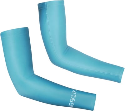 Ingeklikt - Blauwe armwarmers met thermovoering - maat L