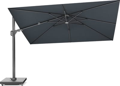 Platinum Sun & Shade – Zweefparasol – Challenger T² Premium - 260x350 cm – Faded Black – Dubbel Kantelbaar – 360° Draaibaar – 98% UV protectie