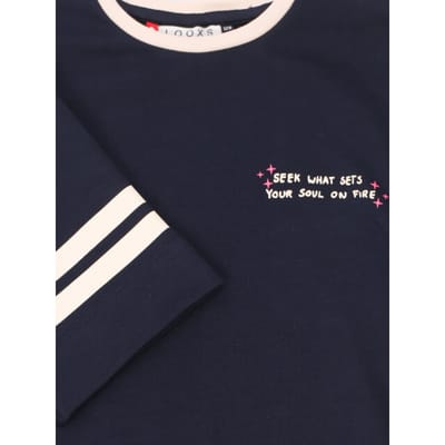 LOOXS Little Meisjes jurk - Maat 92 in de kleur Blauw van 94% Cotton 6% Elasthane - 2631-7804-157