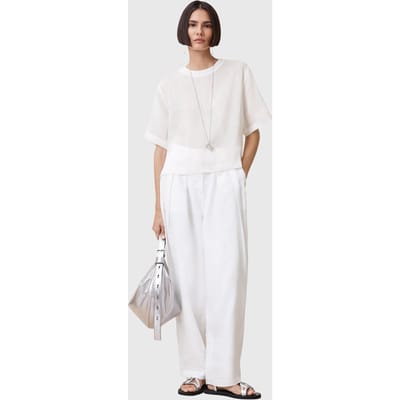 AllSaints Lottie Linen Top Chalk White Taglia: 2 | Magliette intime Outlet | Donna | Bianco