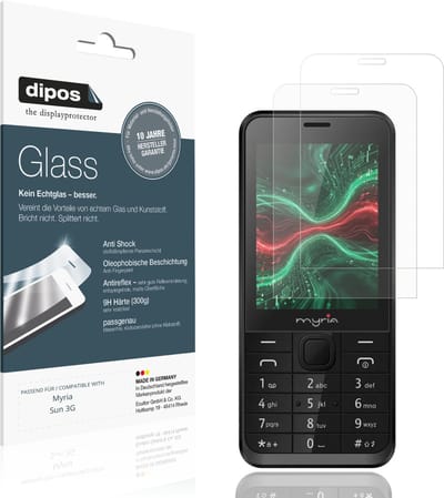 dipos – 2x Matte Pantserfolie geschikt voor Myria Sun 3G | 9H Screenprotector