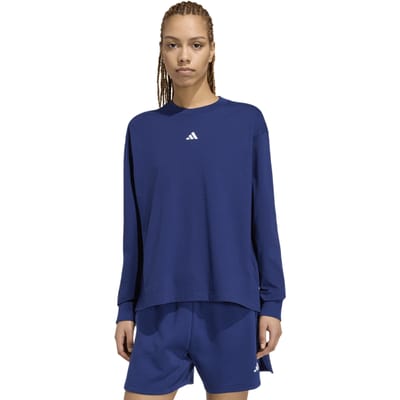Adidas 3 stripes T-shirts Dames - Blauw - Maat XXS (26-28) - Katoen Jersey