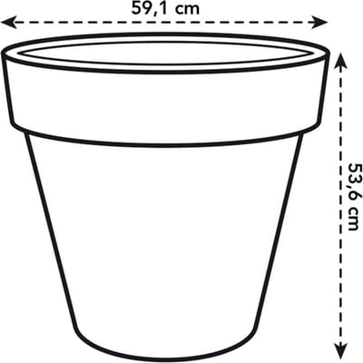 Elho Pure Round 60 - Bloempot voor Binnen & Buiten - Ø 59.0 x H 53.6 cm - Linen white