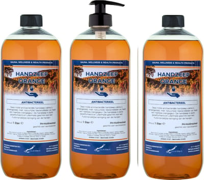 Handzeep Orange 1 liter - met gratis pomp - set van 3 stuks