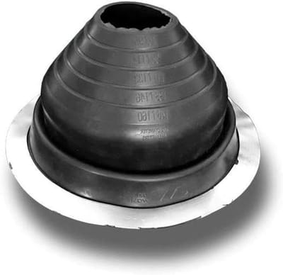 Dakdoorvoer Afdichting - Ventilatie Rubber - Dak Dicht Maken - Universeel Systeem - Ø130-Ø224 mm - Zwart