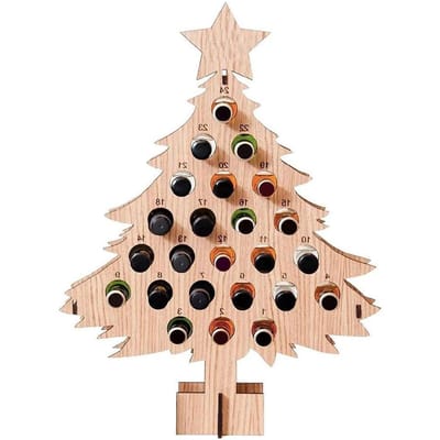 Kerstboom Afteldecoraties voor Volwassenen Kerst Wijnrek Wijnfleshouder Decor beige