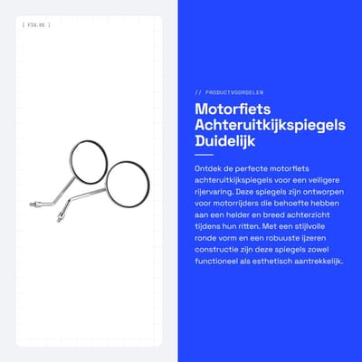 Dailygoods- Achteruitkijkspiegels nieuw - Motorfiets - 8 mm - Duidelijke kijkhoek - Gecoat - Lichtgewicht 434 gram - Motorfiets Spiegels