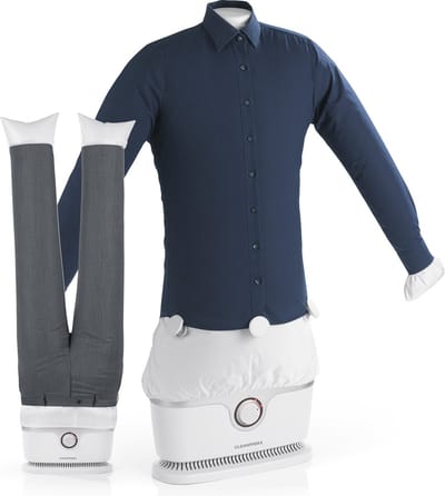 CLEANmaxx Automatische overhemdenstrijker voor het drogen en strijken van overhemden en blouses, inclusief opzetstuk voor broeken | De innovatieve en zachte manier om uw wasgoed glad te strijken