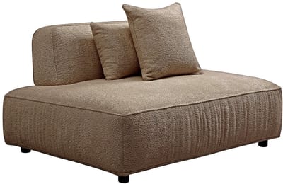 Vente-unique Chaise longue links in taupe boucléstof LELACO