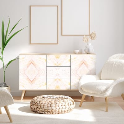 Marmersticker voor meubels, beige en roze, 40 x 60 cm