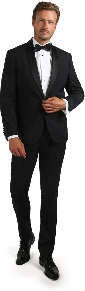 Suitable Smoking Brooklyn Wolblend - Kostuum - Tuxedo Kostuum Heren voor chique Gala - Stretch - Maat 46