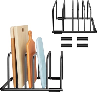 Snijplankhouder - Keuken Organizer - Werkblad Opslag - Stevig IJzer - 18x14x8cm - Zwart