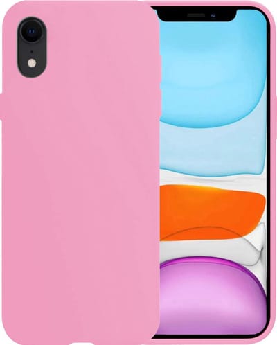 Hoesje - Geschikt voor Apple iPhone XR - Sterk & Shockproof - Siliconen Case - Hoes Cover - Telefoonhoes - Lichtroze