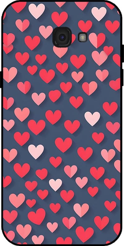 Smartphonica Telefoonhoesje Geschikt voor Samsung Galaxy A7 2017 met Roze en Rode Hartjes Opdruk - TPU Backcover Case With Rosé and Red Heart Design geschikt voor Samsung Galaxy A7 2017