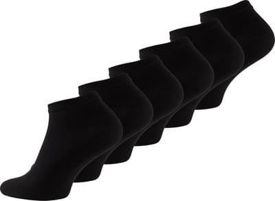 BAMBOE Enkelsokken Heren, Sneakersokken, Unisex, 6 paar - Zwart 40/45
