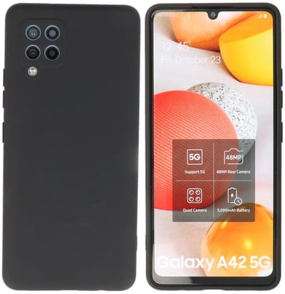 Hoesje Geschikt voor de Samsung Galaxy A42 5G - Fashion Color Backcover Telefoonhoesje - Zwart