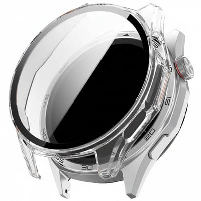 Watch case screenprotector - geschikt voor Huawei Watch GT6 46mm - hoesje - gehard glas - GT 6 46mm - volledige bescherming - transparant