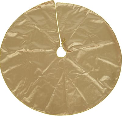 Decoris Kerstboomrok - velvet goud - D120 cm - polyester - kerstboomkleed - rok kerstboom