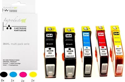 Improducts® Inkt cartridges - Alternatief Hp 364 XL 364XL set + zwart