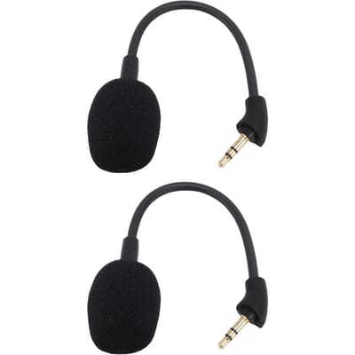 2PCS Remplacement Microphone Compatible Casque Kingston HyperX Cloud Mix 3,5 mm Amovible Réduction de Bruit Jeu