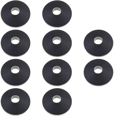 Dailygoods- WC-Brilsluitring 10 Stuks - Rubber Vervanging - 27 mm Diameter - Zwart - Scharnier Armatuur - Duurzaam en Schokbestendig - Toiletzitting