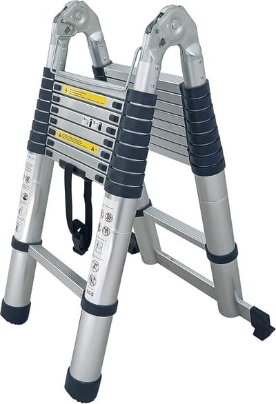 Telescopische Aluminium Ladder 4,4 Meter - Inschuifbaar, Opvouwbaar en Draagbaar - Max. Belasting 150 kg