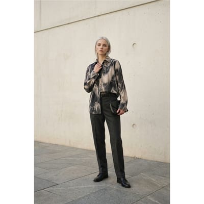 Vrouwen Abstracte Velours Geweven Blouse