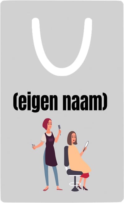 Hacebo® - kapper vrouw met eigen naam metalen boekenlegger - Kapper - barbers - collega's - verjaardag - afscheidscadeau - geschenk - kado Bladwijzer boekenleggers - 7.6 cm x 5cm
