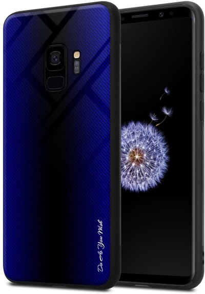 Cadorabo Hoesje geschikt voor Samsung Galaxy S9 in KOBALT PAARS - Beschermhoes gemaakt van TPU silicone Case Cover en achterkant van gehard glas