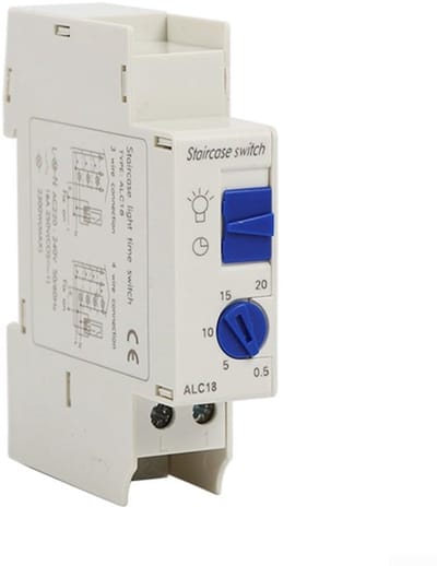Traptimerschakelaar - Tijdklok schakelaar - Automatische verlichting - Instelbaar van 05-20 min - AC 220-240 V - Wit
