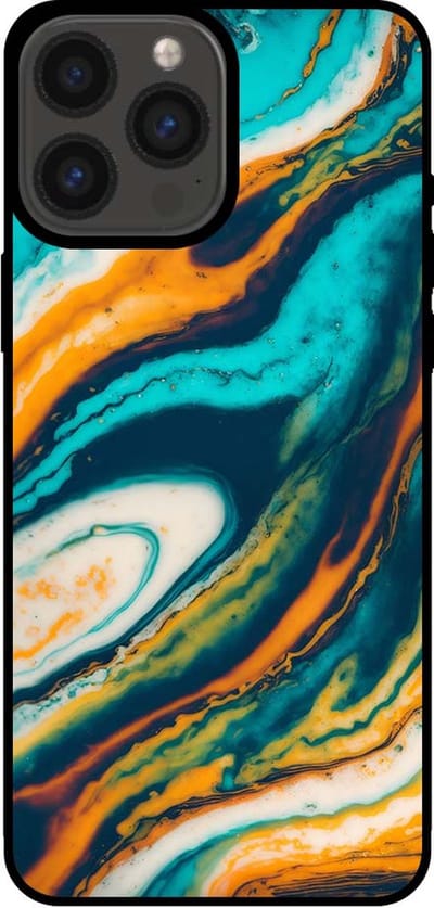 Smartphonica Telefoonhoesje voor iPhone 13 Pro Max marmer look - backcover marmer hoesje - Groen geschikt voor iPhone 13 Pro Max