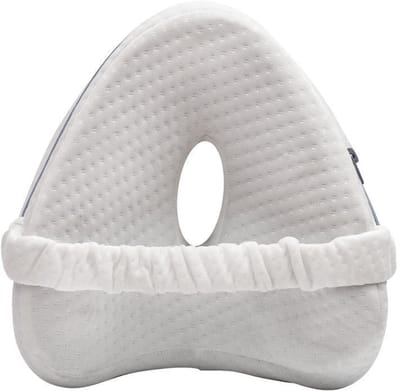 Memory Foam Leg Lift Pillow - Unisex - Geschikt voor zijslapers - Verlicht ischias, beenpijn - Geschikt voor zwangere vrouwen - Memory Foam Materiaal - 24*22*13cm-Wit