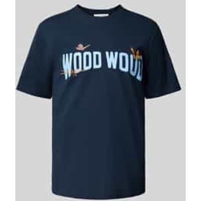 T-shirt met label- en motiefprint, model 'Bobby'