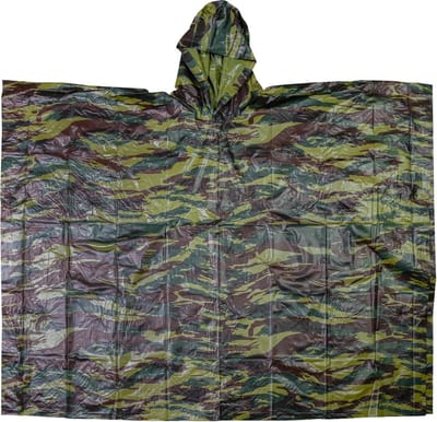 Benson Duurzame regenponcho - camouflage - PVC - 102 × 127 cm - voor kinderen en volwassenen