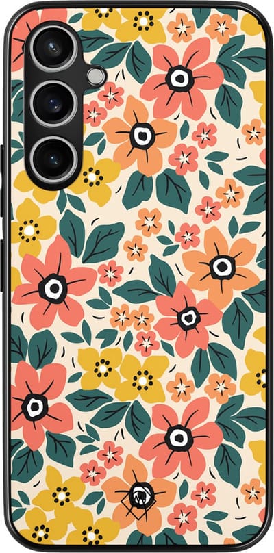 Casimoda® hoesje - Geschikt voor Samsung Galaxy S23 FE - Blossom - Zwart TPU Backcover - Bloemen - Multi