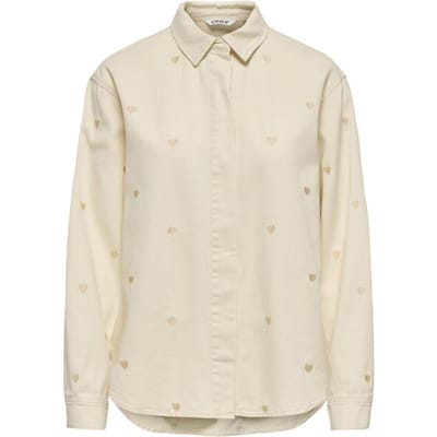 Overhemd Only Vera Heart Shirt - Ecru