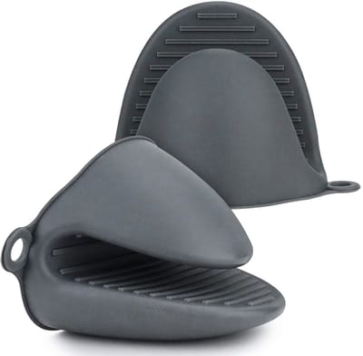 Mini siliconen ovenwanten, hittebestendige knijpgrepen pannenlappen, vingerbeschermhoezen voor heteluchtfriteuse - ShopVlot