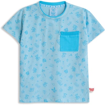 Woezel & Pip T-shirt jongens - Licht blauw - Maat 74/80