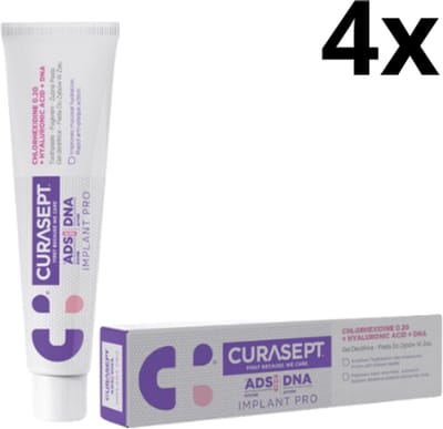 Curasept ADS DNA Implant Pro Tandpasta 0,20% CHX – 4 x 75 ml - Voordeelverpakking
