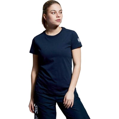 Canterbury Dames/Dames Club Geborduurd Logo T-shirt (Blauw)