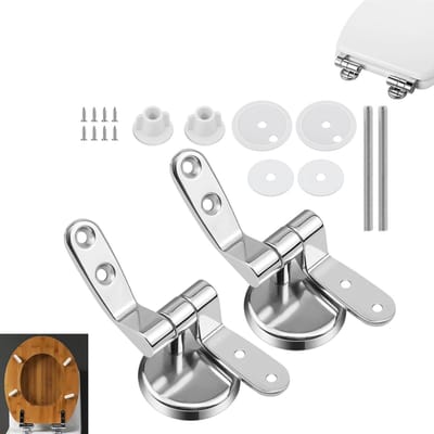 Set van 2 - Toiletbrilscharnieren - Universele toiletbrilscharnieren - Inclusief schroeven en accessoires - Scharniervervangingsset - Toiletbrilinstallatieset